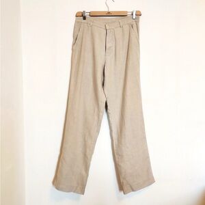 Victor Victoria Linen High Rise Pants Womens 48 US 12 Button Fly Preppy Italy